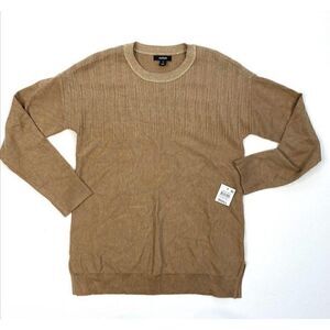 Alfani Sweater Top S Light Brown Metallic-Sparkle‎